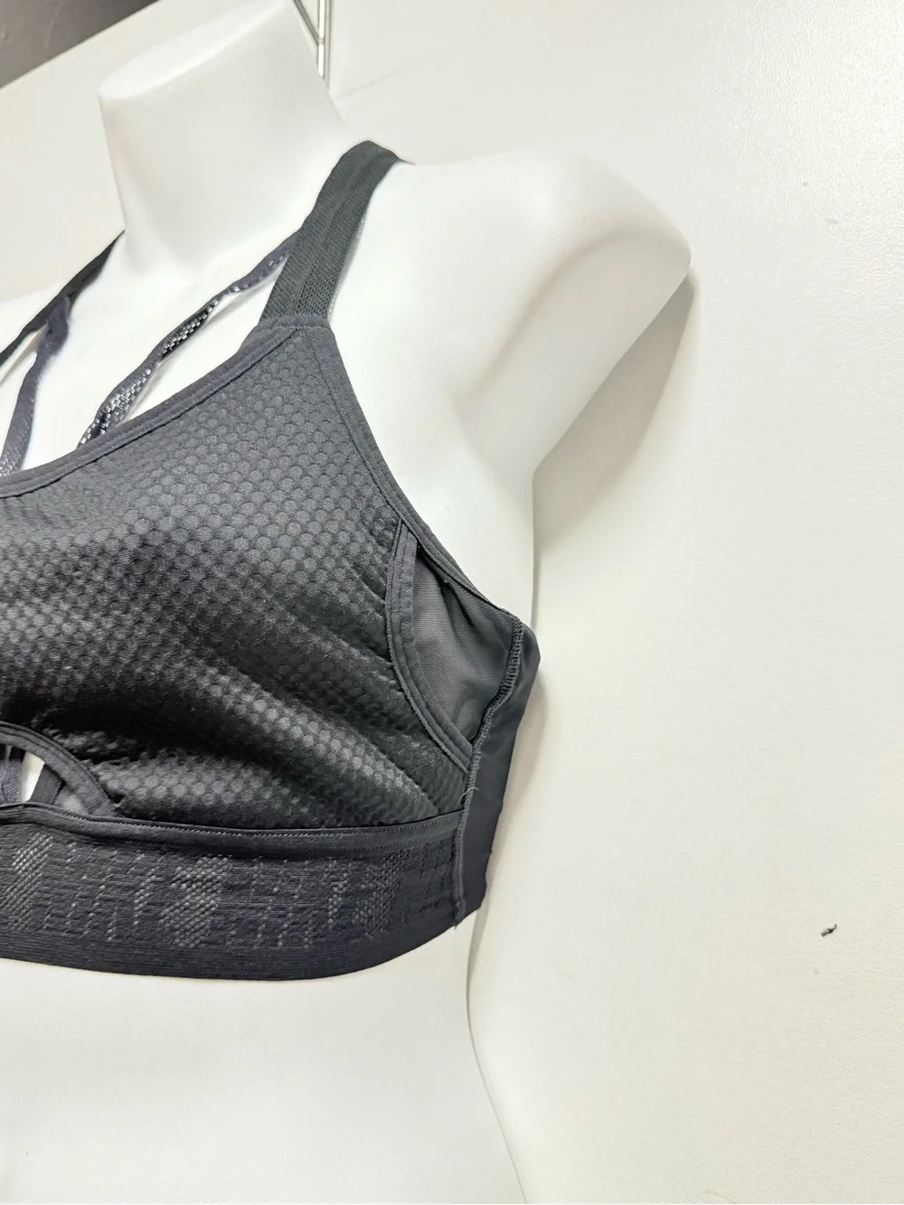 Nike Black Mesh Cutout Racerback Sports Bra